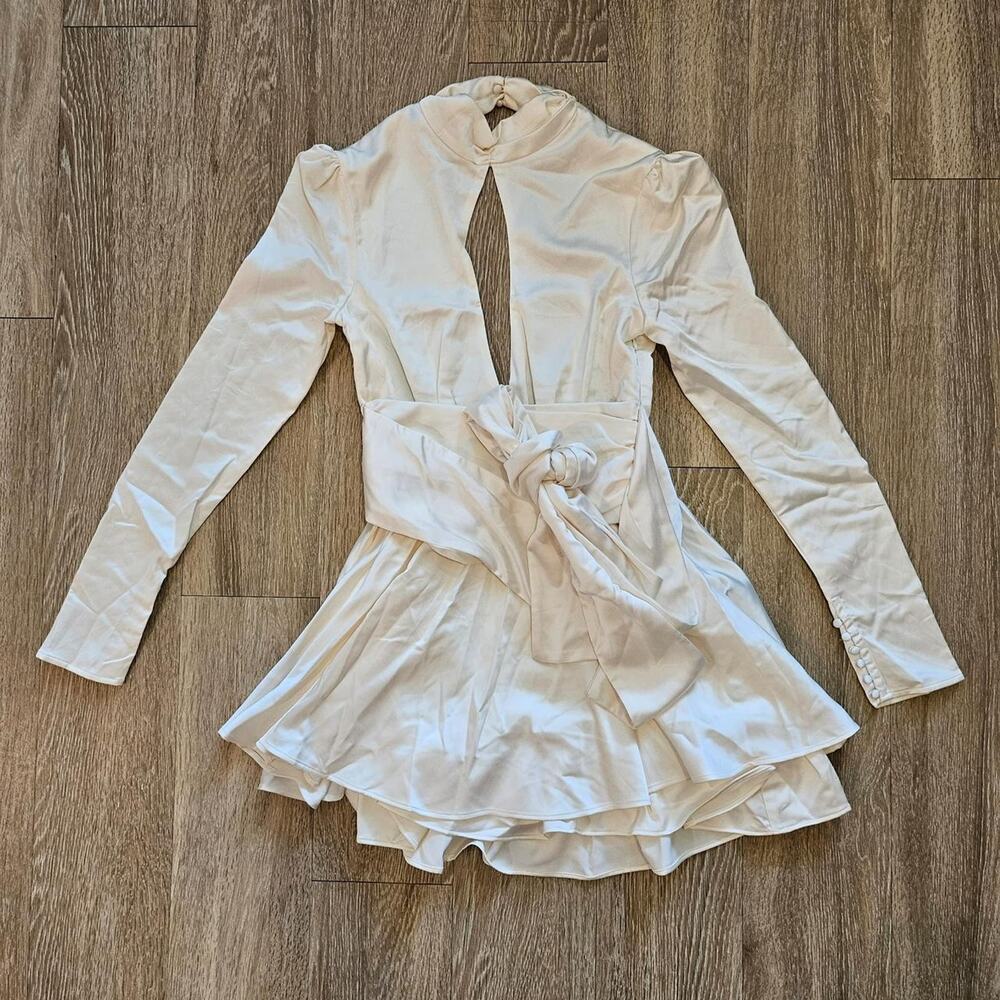 House of CB 'Aryana' Ivory Bow Mini Dress